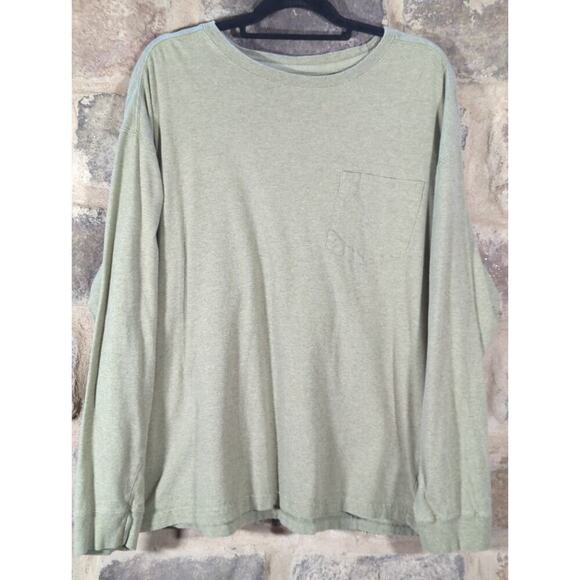 Red Head Shirt‎ Men's 2XL Green Long Sleeve Tee Basic 100% Cotton Casual - Picture 1 of 11